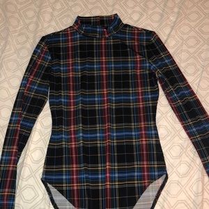 plaid bodysuit